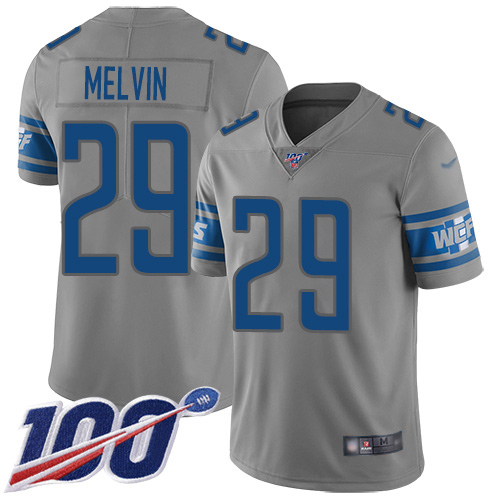 Detroit Lions Limited Gray Men Rashaan Melvin Jersey NFL Football #29 100th Season Inverted Legend->women nfl jersey->Women Jersey